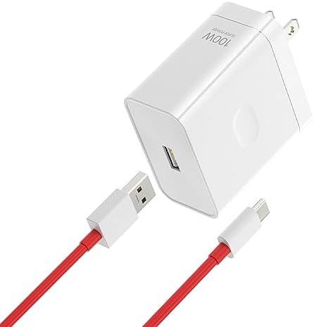 Ultra-Fast 100 W Block Charger for One Plus & Realme – Versatile Charging with 5 ft Cable for One Plus 13, 12, 11, 10, 9 Pro & More – High-Speed Power Delivery, Overcharge Protection, Compact Design for Travel