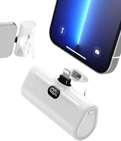 Ultra-Compact 5000 m Ah Power Bank with Built-in USB C Cable for i Phone 15 Pro Max – Reliable Portable Charger for i Phone 14/13, Samsung, Google, and More – Fast Charging Solution for On-the-Go Power Needs (Black)