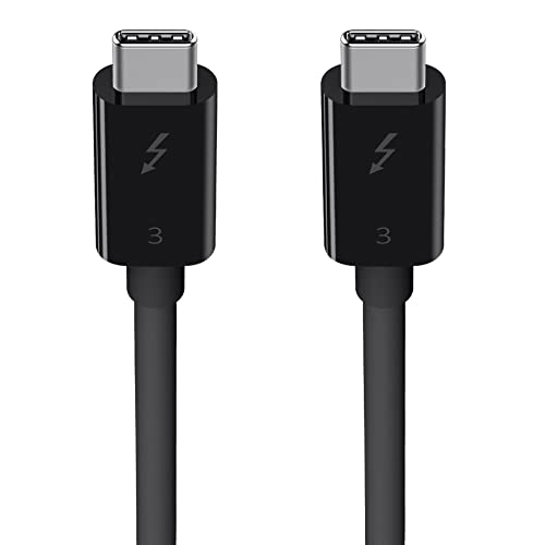 Belkin Thunderbolt 3 Cable (USB-C to USB-C) – 40 Gbps Data Transfer & 100 W Power Delivery, 1.6 ft Length – High-Speed Connection for Laptops, Tablets, and Smartphones, Sleek Black Design for Modern Tech Compatibility