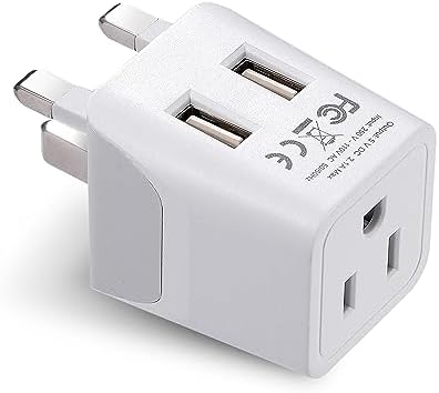 Compact Travel Power Adapter Set for Brazil, Peru & Chile – 20 W Dual USB & USB-C Charger with 2 USA Sockets – Fast Charging with Type C & N Attachments – Portable Plug Converter for Global Travelers – Stay Connected Anywhere