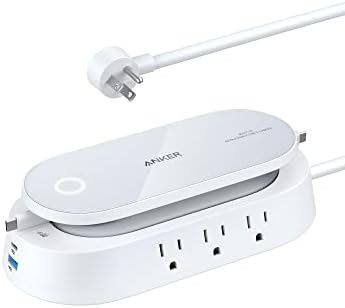 Maximize Productivity with the Anker 647 10-in-1 Charging Station: High-Power Hub Featuring 6 AC Outlets, USB-A & USB-C Ports, Dual 3 ft Retractable Cables, and 5 ft Extension Cord – Ideal for Modern Office Environments and Rapid Device Charging with Cutting-Edge Power Delivery Technology