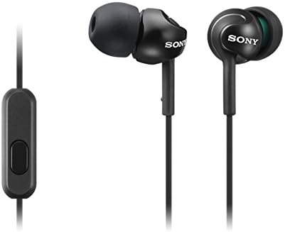 Sony MDREX110 AP Earbud Headphones – Premium Black | Enhanced Sound Quality with Hybrid Silicone Tips & Smartphone Control | Ergonomic Design for All-Day Comfort | Tangle-Free Cable for Effortless Use | Ideal for Music Lovers on the Go