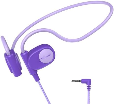 Kid-Friendly Open Ear Headphones – Vibrant Purple Lightweight Design for School and Outdoor Fun – Safe Air Conduction Technology with 3.5 mm Jack – Ultimate Comfort and Hearing Protection for Young Explorers