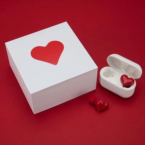 GOWENIC Heart-Shaped Bluetooth Earbuds: Stylish Wireless Headphones with Advanced Noise Cancellation for Superior Stereo Sound – Compact Charging Case for Ultimate Portability and Enhanced Device Compatibility