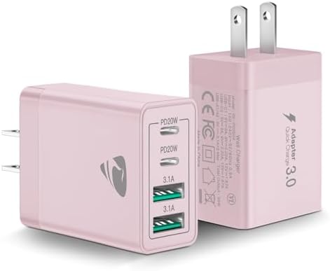 Aiminu 40 W 4-Port USB C Wall Charger Block 3-Pack – Efficient PD Fast Charging Solution for i Phone 15/14/13/12/11/Pro Max, i Pad & Android Devices – Ideal for Home, Travel, and Multi-Device Power Needs