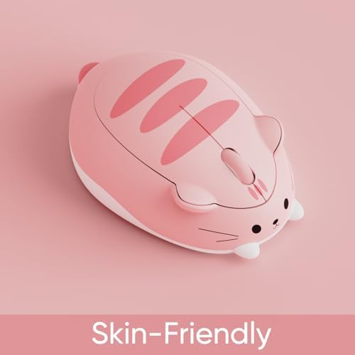 Akko Cat Theme Pink Wireless Gaming Mouse – Tri-Mode Connectivity for Seamless Use Across Devices, Adorable Cartoon Design for Enhanced Aesthetic, Ergonomic & Lightweight for Extended Comfort, Ideal for Mac & Windows Users – Elevate Your Gaming Experience with Style!