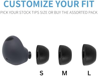 Comply True Grip Memory Foam Earbud Tips for Samsung Galaxy Buds2 Pro | Premium Comfort & Advanced Noise Isolation | Secure Fit with Maintenance Tool | Black, Medium (3 Pairs) – Transform Your Audio Experience Today