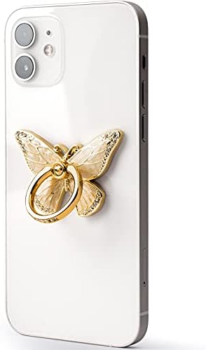 Glitter Butterfly Phone Ring Grip Holder – 360-Degree Rotating Kickstand for i Phone, Samsung Galaxy & Android – Stylish Rhinestone Design for Enhanced Durability and Comfort – Perfect Gift for Women and Girls – Secure Adhesive for Optimal Grip – Versatile Stand for Video Calls, Streaming & More