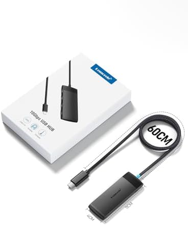 Revolutionize Your Device Connectivity with the 10 Gbps USB C Hub – High-Speed 4-Port USB3.2 Splitter for Effortless Data Transfer and Charging | Versatile Multiport Adapter Compatible with Mac Book Pro, Surface Pro, Dell, HP, i Pad & More | Flexible 1.97 ft Cable for Optimal Setup | Essential Laptop Accessory for Streamlined Workflow and Enhanced Efficiency
