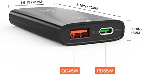 BUDI PD3.0 65 W Ga N USB-C Foldable Travel Charger – Ultra-Thin Wall Adapter for Mac Book, Microsoft Surface Go, i Phone, i Pad – Fast Charging with Safety Features for On-the-Go Power Solutions
