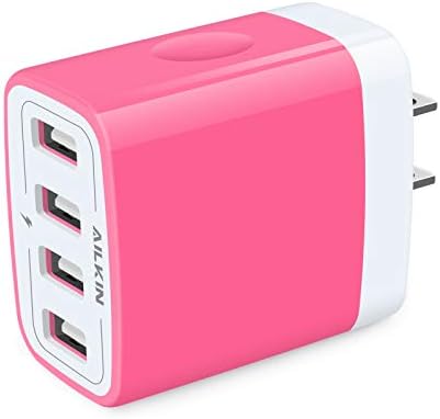 AILKIN 2-Pack 4-Port USB Wall Charger – Fast Charging Block for i Phone, Samsung Galaxy & More – Efficient Travel Power Adapter with 4.8 A Output – Compact Design for Home & On-the-Go – Multi-Device Compatibility & Safety Features