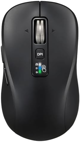 Ultimate Wireless Bluetooth Mouse with USB Connectivity – Full-Sized, Silent Operation, 4-Way Scrolling & Adjustable Cursor Speed for Seamless Multi-Device Use Including Computers, Laptops, Tablets, and Mac Books – Long Battery Life with Side Buttons for Enhanced Productivity