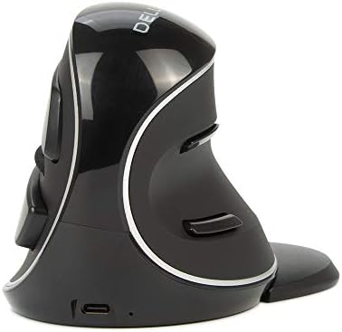 De LUX RGB Wired Ergonomic Vertical Mouse for Large Hands – 4000 DPI Precision Tracking, 6 Customizable Buttons, and Detachable Wrist Rest for Ultimate Comfort and Carpal Tunnel Relief – Perfect for Prolonged Use and Gaming Performance