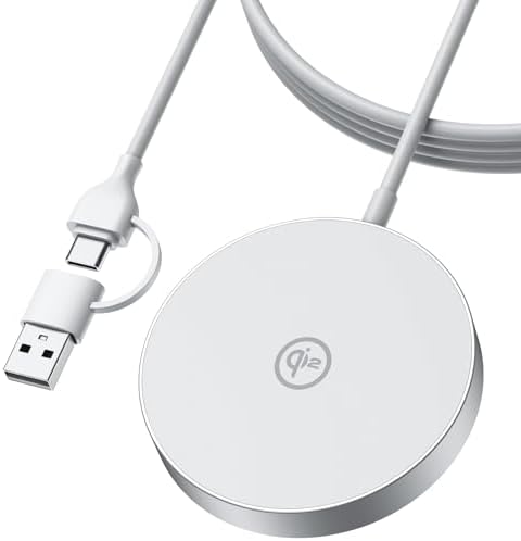 Dual Pack 15 W Magnetic Wireless Charging Pads – Fast, Efficient Mag Safe Compatible Chargers for i Phone 16/15/14/13/12 Series – Safe & Secure Charging Solution with Extra-Long Cable and FCC/CE Certification for Optimal Performance