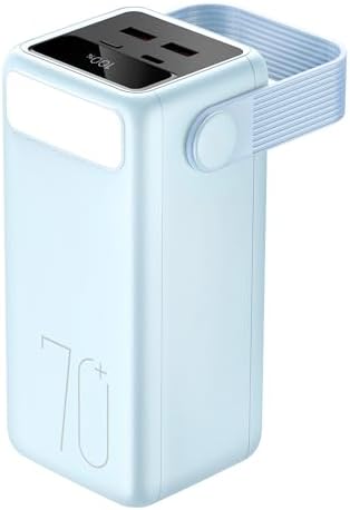 Ultra High-Capacity 70000 m Ah Power Bank – 22.5 W Fast Charging Portable Charger with LED Display & Built-In Flashlight – Ideal for Camping, Travel, and Emergency Use – Multiple Outputs for i Phone, Samsung, i Pad, and More – Stay Connected Anywhere with Long-Lasting Power Solution – Lightweight Design with Convenient Carry Strap and Real-Time Power Monitor – Comprehensive Safety Features Including Overcharge and Short Circuit Protection – Perfect for Outdoor Adventures and Unexpected Power Outages – Includes USB-C Charging Cable and 2-Year Customer Support for Peace of Mind