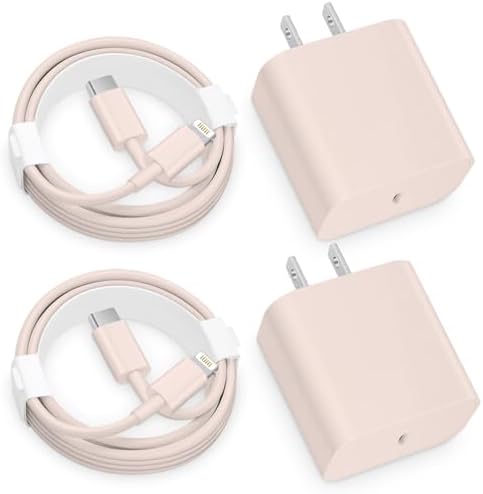 20 W Power Delivery Fast Charger Set for i Phone 12, 13, 14 – 2-Pack with 6 FT USB-C Cables | Ultimate Charging Solution with Enhanced Safety Features and Travel-Friendly Design
