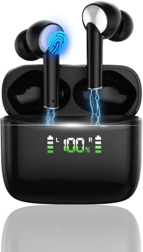 Ivrydas True Wireless Bluetooth Earbuds – Exceptional Noise Cancellation for Crystal Clear Sound – 151-Hour Standby Time for Uninterrupted Audio – Effortlessly Compatible with Laptops, Tablets, and Smartphones – Elevate Your Listening Experience with Ultimate Comfort and Quality for Work and Play