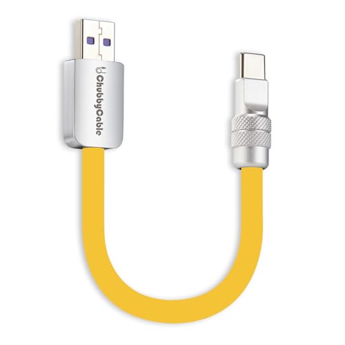chubbycable Cute Chubby – 240W Short USB-C Cable Power Bank Fast Charging Cable Silicone Charger Cord Compatible with iPhone 16/15 Series, Desert Titanium+Desert Titanium, Type-C to Type-C, 20 inch – Enhanced Compatibility and Speed
