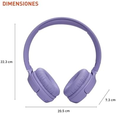 JBL Tune 520 BT Wireless On-Ear Headphones – Unmatched 57-Hour Battery Life with Quick Charge, Ultra-Comfortable Foldable Design, Voice Aware for Effortless Hands-Free Calls, Lightweight Portability in Striking Purple – Ideal for Music Lovers & Daily Travelers