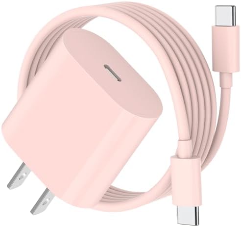 20 W USB-C Fast Charger for i Pad Pro, Air & Mini – Ultimate PD Wall Charger with 6.6 ft USB-C to C Cable for Rapid Charging Across All Generations, Compact Design for On-the-Go Power Solutions, Enhanced Safety Features to Prevent Overheating