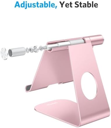Ergonomic Adjustable Aluminum Tablet Stand – Versatile Cradle for i Pad & Samsung with Multi-Angle Viewing – Perfect for Enhanced Comfort and Productivity at Home, Office, or On-the-Go – Durable, Lightweight Design for All Tablets Up to 13 Inches