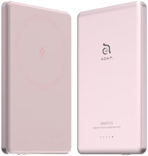 ADAM ELEMENTS Gravity C5 Magnetic Wireless Power Bank – Ultra-Fast Charging for i Phone 12-16 & Air Pods – Sleek Red Design, Effortless Magnetic Alignment, Lightweight & Portable Charging Solution for On-the-Go Users
