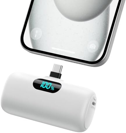 Ultra-Compact 5000 m Ah Power Bank – High-Speed USB-C Mini Portable Charger with LCD Display, Perfect for i Phone 16/15 Series & Android Devices – Lightweight Battery Pack for Travel and Daily Use, Enhanced Compatibility & Fast Charging Solutions