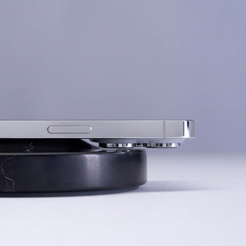 Elevate Your Charging Experience with the Einova Dual Classic Stone – Luxurious Wireless Charging Pad in Genuine Black Marquina Marble, Handcrafted in Italy, Featuring a 6 ft Integrated USB-C Cable for Fast Charging of Smartphones, Wireless Earbuds, and Smartwatches – Unmatched Aesthetics and Broad Compatibility for Qi-Enabled Devices