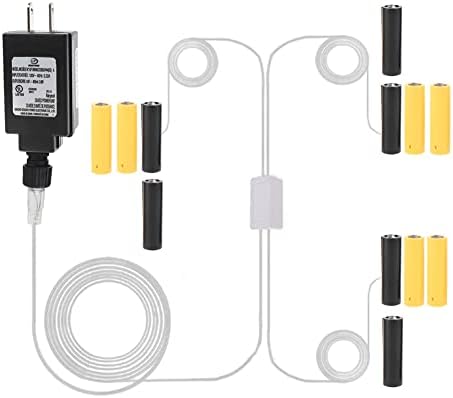 Eco-Conscious AA Battery Eliminator: Versatile AC to DC Power Supply Adapter for 3 V/4.5 V LED Lights with Three Connectors – Seamless Replacement for 1.5 V Batteries in Indoor and Outdoor Decor
