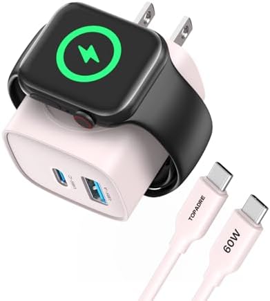 Premium 3-in-1 USB-C Wall Charger for Apple Watch & i Phone – 20 W Fast Charging Power Delivery for Series Ultra/9/8/7/6 & i Phone 16/16 Pro/15 – Sleek, Durable, and Portable Charging Solution for Smart Devices and Accessories
