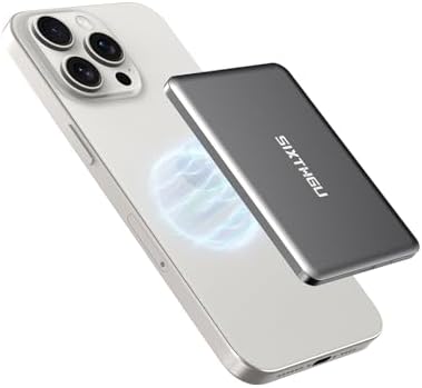 Magnetic Slim Wireless Power Bank – 5000 m Ah Fast Charging USB-C Battery Pack for i Phone 16/15/14/13/12 Series – Ultra-Portable Design with 22.5 W PD Technology for Effortless On-the-Go Charging