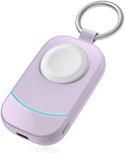 Portable Keychain Charger for Apple Watch – 2500 m Ah Fast Wireless Power Bank for Series 10, 9, SE & Ultra 2 – Essential Travel Companion for Effortless Charging Anytime, Anywhere – Lightweight, Durable, and User-Friendly Design for Active Lifestyles – Versatile Smartwatch Charging Solution