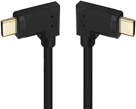 2 Feet 10 Gbps USB 3.1 Type C Cable – Versatile Male to Male Design with Angled Connectors for 4 K@60 Hz Monitors, Fast Data Transfer & Charging Capability, Durable High-Speed AV Connection for Home Office & Entertainment Setup