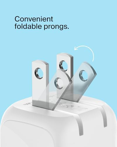 Belkin 20 W USB-C Power Delivery Charger Block – Ultra-Compact Fast Charging Adapter for i Phone 16, Samsung Galaxy S25, Google Pixel & More – Sleek, Portable Design with Advanced Safety Features for Home, Office, and Travel.