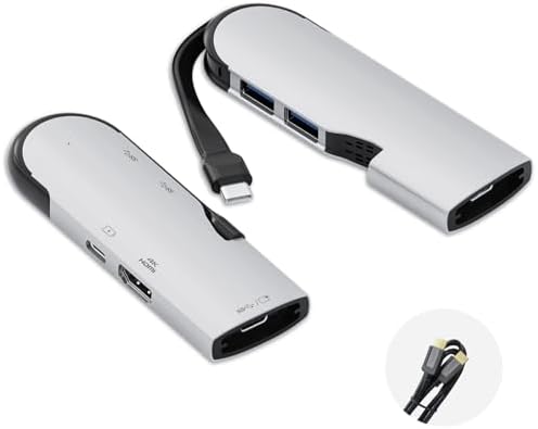Transform Your Tech Experience with the Ultimate 5-in-1 USB C Hub Multiport Adapter – 4 K HDMI, Power Delivery, USB-C/A Ports for Mac Book Pro, Dell XPS & i Phone 15/16 Pro – Essential Laptop Accessory for Enhanced Productivity & Travel Efficiency