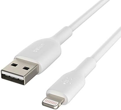 Belkin Boost Charge 9.8 ft Lightning Cable – MFi Certified Apple i Phone Charger for Fast, Convenient Charging – Durable & Tangle-Free USB to Lightning Cord in Sleek White Design – Perfect Length for Uninterrupted Use – Elevate Your Apple Device Experience