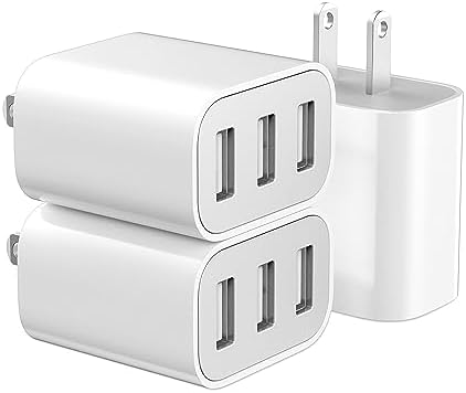 Versatile 3-Port USB Wall Charger – Fast Charging Adapter for i Phone 14/13/12/11 Pro Max, i Pad, Samsung Galaxy & More – Multi-Device Power Solution for Home, Office, and Travel – Compact Design for Enhanced Compatibility and Speed