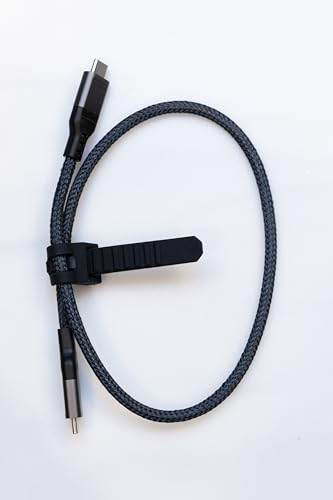 Rokform Power Trip 100 W USB-C Charging Cable – High-Speed 1 m Braided Charger for i Phone 15 & Galaxy S23 – Ultimate Durability with 5000 Bend Test Certification – Sleek Black & Grey Design for Reliable On-the-Go Charging of Laptops, Smartphones, and Tablets