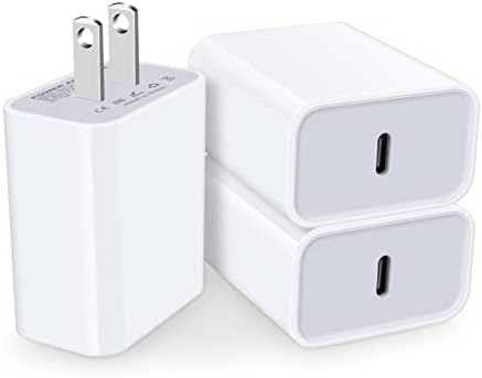 20 W USB-C Fast Charger 3-Pack – High-Speed Wall Plug Adapter for i Phone 16 Series & Google Pixel 9 – Efficient Power Delivery with Enhanced Safety Features – Portable & Durable Charging Solution for Home & On-the-Go Use