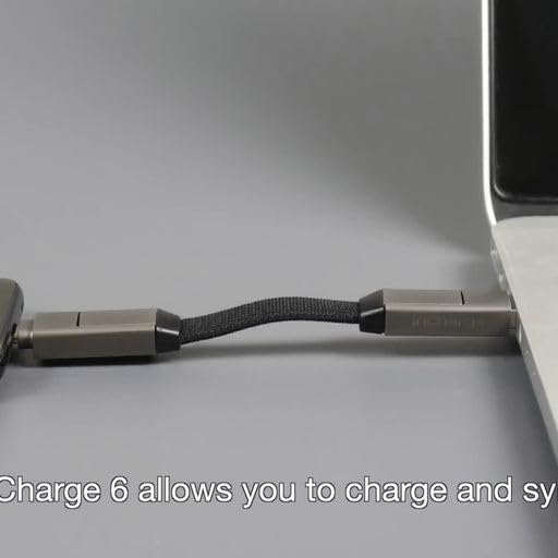 Versatile 6-in-1 Keychain USB Charger – Rolling Square In Charge 6 with USB C, Lightning, and Micro-USB Connectors for Fast Charging – Universal Compatibility for Smartphones and Devices – Compact, Durable Design with 15 W Output – Essential Portable Charging Solution for On-the-Go Power