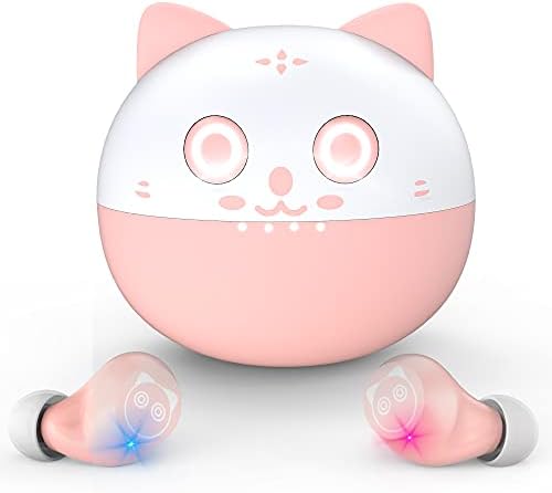 Adorable Kids’ Wireless Earbuds with Bluetooth 5.0 – Waterproof Sport Stereo Earphones for Seamless Connectivity and Enhanced Audio Experience – Perfect for Music, Gaming, and Learning on i Phone/Android – Fun, Durable Design with Noise Reduction and Built-in Mic