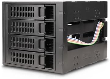 Elevate Your Storage Solutions with the Rosewill Hot-Swap SATA/SAS Hard Disk Drive Cage – Convert 3 x 5.25-Inch Bays to 4 x 3.5-Inch for Enhanced Performance and Seamless Access – Ideal for Efficient Data Management in Black Finish