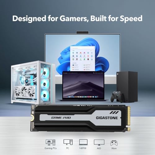 Elevate Your Gaming and Creative Potential with the Gigastone 500 GB M.2 NVMe SSD – Lightning-Fast PCIe Gen 4 Internal Solid State Drive for Seamless 3 D Rendering and 4 K/8 K Video Editing – Unmatched 5,000 MB/s Read Speeds for Gamers and Content Creators – Perfect Upgrade for PCs, Laptops, and PS5 with Enhanced Compatibility and Reliability