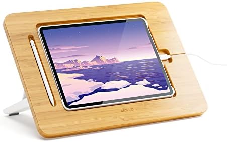 Eco-Friendly Bamboo Tablet Drawing Stand – Adjustable 5 Angles for Ultimate Comfort, Lightweight & Portable Riser for Tablets and Laptops (9.7″ to 11″) – Enhance Creativity and Ergonomics with Non-Slip Stability