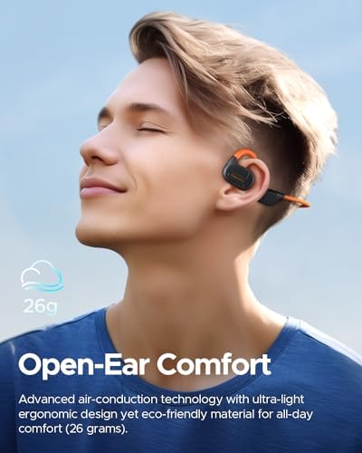 truefree F2 Open Ear Bluetooth 5.3 Sport Headphones – Wireless Air Conduction Earbuds with 16.2 mm Enhanced Bass, Dual Mic for Clear Calls, 15-Hour Playtime, Multipoint Connection, and App Control for Ultimate Compatibility and Performance