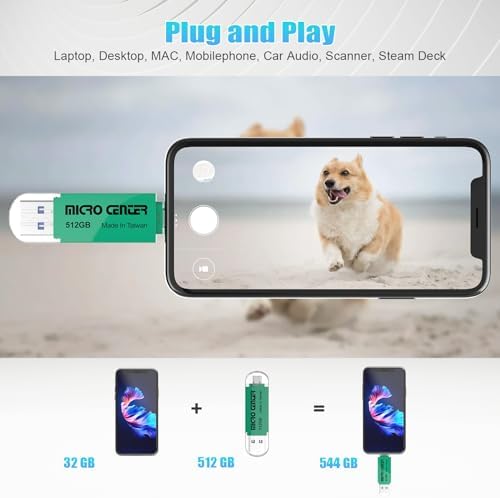 Unlock Ultimate Storage Freedom with the Micro Center 512 GB Super Speed 2-in-1 USB Flash Drive – Dual Connector Type C & Type A for Lightning-Fast Transfers up to 150 MB/s, Perfect for Android Smartphones, Tablets, and PCs – Compact, Durable, and Ready for On-the-Go Data Management!
