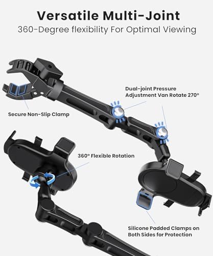 Karmus Universal Rearview Mirror Phone Holder – Rotatable and Retractable Car Mount for All Smartphones – Essential Vehicle Accessory for Safe Hands-Free Navigation and Communication – Durable Design for Long-Lasting Use – Easy Installation for Optimal Viewing Angles