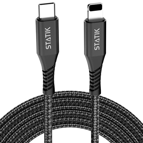 Durable 10 FT USB C Charging Cable for Apple Devices – Statik Durabraid 27 W Fast Charger for i Phone 14 Pro Max, High-Speed Data Transfer with Premium Nylon Braided Design, Enhanced Flexibility and Longevity for Everyday Use
