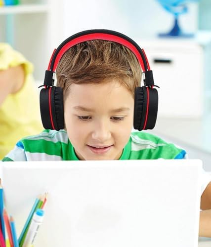 Kid-Friendly USB Type C Headphones with LED Lights – Safe Volume Limiter (85 d B/94 d B) for School Use, Foldable On-Ear Design for Comfort and Portability, Integrated Microphone for Learning and Gaming Fun – Perfect for i Pad and More