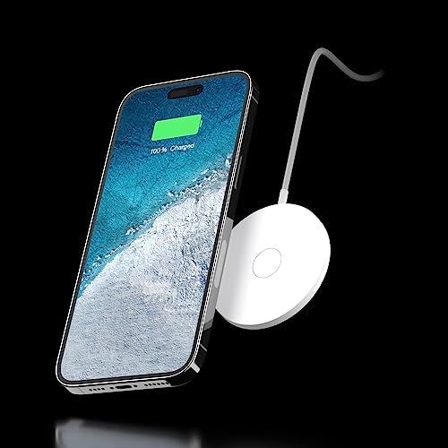 Sleek Mag Pad | Advanced Magnetic Wireless Charger for i Phone 15/14/13/12 & Air Pods | Ultra-Light, Non-Scratch Design for Seamless Usage | 15 W Fast Charging with USB-C Compatibility | Perfect Blend of Style and Functionality for Modern Lifestyles